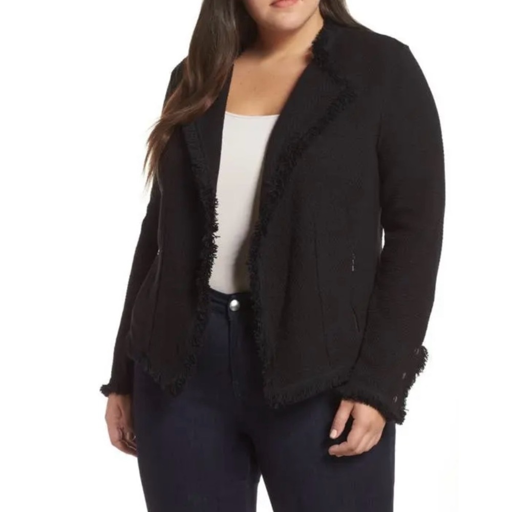 Open-Front Cardigan NIC+ZOE Textured Fringe Jacket 3X Modern Boho Chic Layering